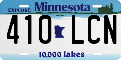 MN license plate 410LCN