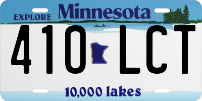 MN license plate 410LCT