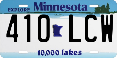 MN license plate 410LCW