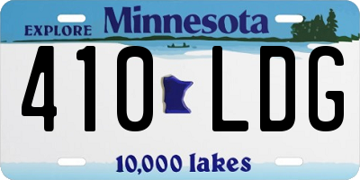 MN license plate 410LDG