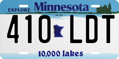 MN license plate 410LDT