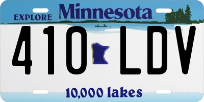 MN license plate 410LDV