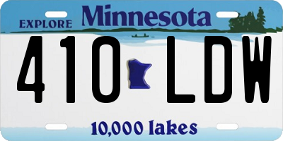 MN license plate 410LDW