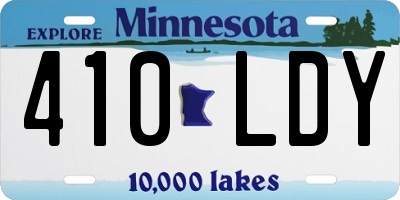 MN license plate 410LDY