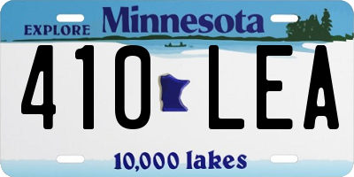 MN license plate 410LEA