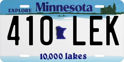 MN license plate 410LEK