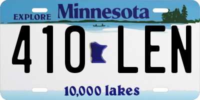 MN license plate 410LEN
