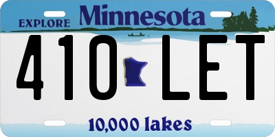 MN license plate 410LET