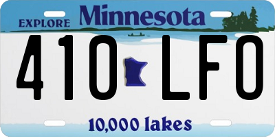 MN license plate 410LFO