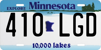 MN license plate 410LGD