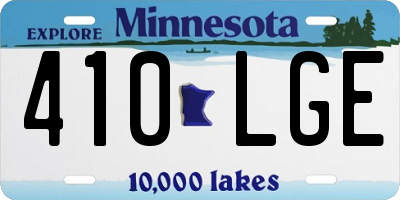 MN license plate 410LGE
