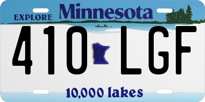 MN license plate 410LGF