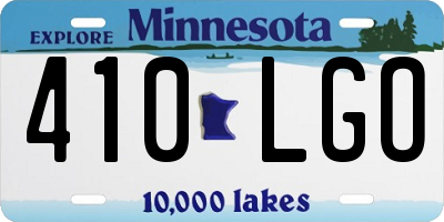 MN license plate 410LGO