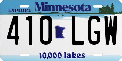 MN license plate 410LGW