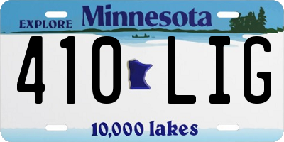 MN license plate 410LIG