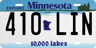MN license plate 410LIN