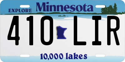 MN license plate 410LIR
