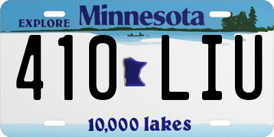 MN license plate 410LIU