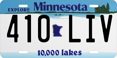 MN license plate 410LIV