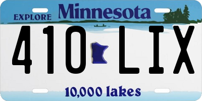MN license plate 410LIX