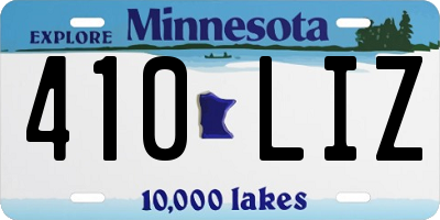 MN license plate 410LIZ