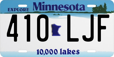 MN license plate 410LJF