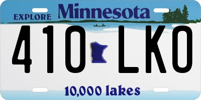 MN license plate 410LKO