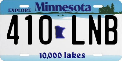 MN license plate 410LNB