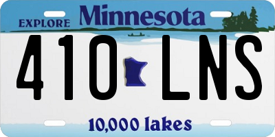 MN license plate 410LNS