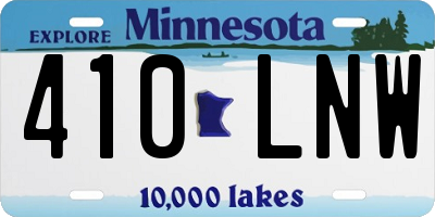 MN license plate 410LNW