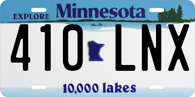 MN license plate 410LNX
