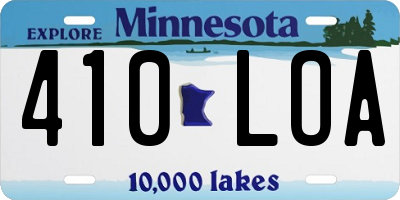 MN license plate 410LOA