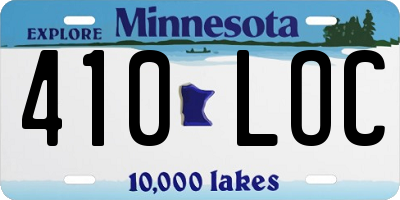 MN license plate 410LOC