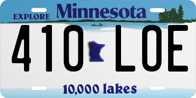 MN license plate 410LOE