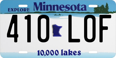 MN license plate 410LOF