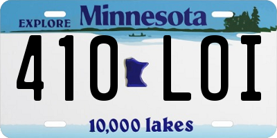 MN license plate 410LOI