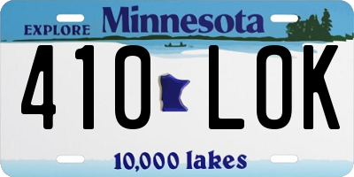 MN license plate 410LOK