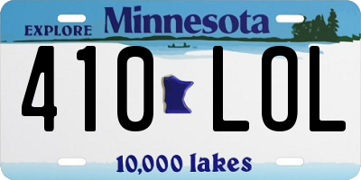 MN license plate 410LOL