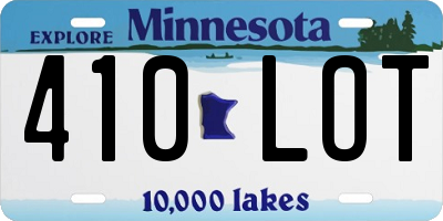 MN license plate 410LOT