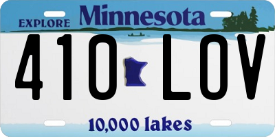 MN license plate 410LOV