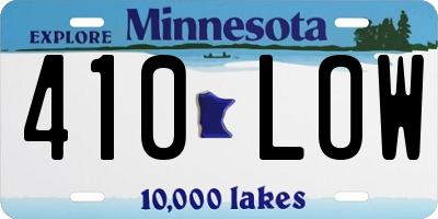 MN license plate 410LOW
