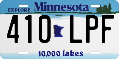 MN license plate 410LPF