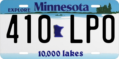 MN license plate 410LPO
