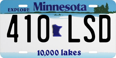 MN license plate 410LSD