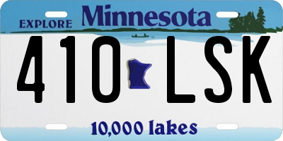 MN license plate 410LSK