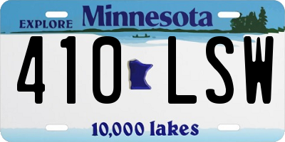 MN license plate 410LSW