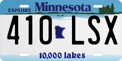 MN license plate 410LSX