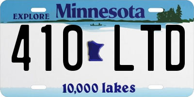 MN license plate 410LTD