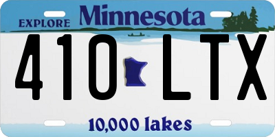MN license plate 410LTX