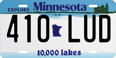 MN license plate 410LUD
